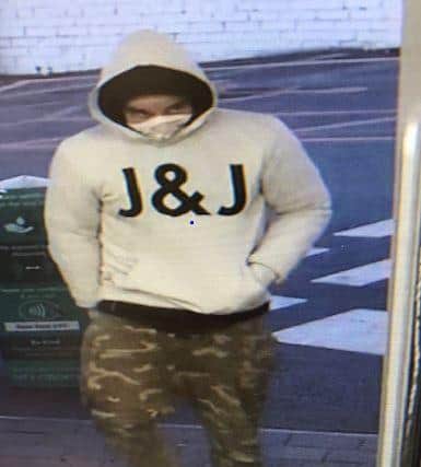 Officers in Barnsley want to speak to this man about an armed robbery in Kingstone.
