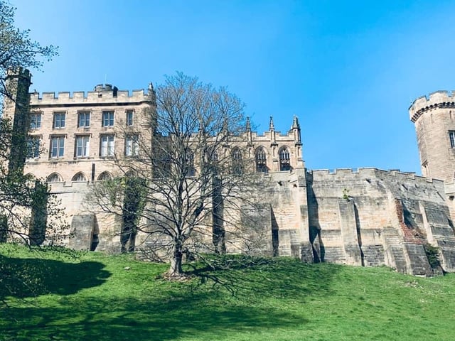 Enjoying those blue skies at Lambton Castle.