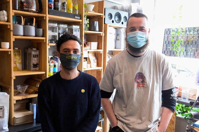 Whaletown Coffee Co in Crookes serves up speciality coffee and is open from 10am until 4pm and is closed on Thursdays and Sundays. 
Pictured are Roy Jones and Stephen Tuohy at Whaletown coffee co.