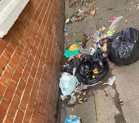 Bags of rubbish have been left near Wensley Close and Wade Street