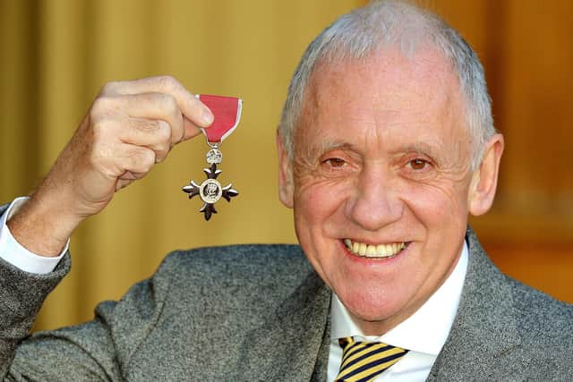 File photo dated 19/12/13 of Harry Gration holding his MBE presented to him by the Prince of Wales at Buckingham Palace in London. The former BBC regional news presenter Harry Gration has died at the age of 71. The broadcaster became a Yorkshire institution after fronting the BBC's Look North programme between 1982 and 2020 in a career spanning more than 40 years. Issue date: Friday June 24, 2022. PA Photo. See PA story DEATH Gration. Photo credit should read: John Stillwell/PA Wire
