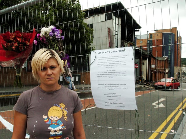 Gatecrasher clubber Angela Howard paying tribute to the club with a poem she has written, on June 23, 2007