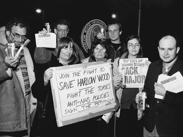Protesters against the closure of the hospital
