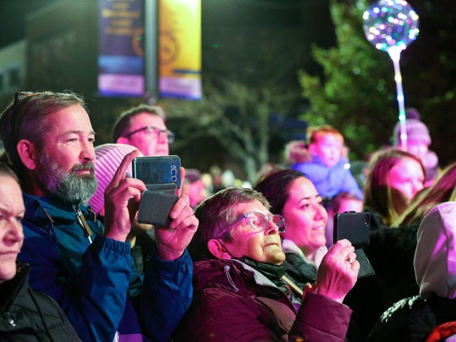 Crowds flocked to Palmerston Road to watch the performances. Picture: Chris Moorhouse (251121-50).