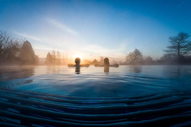 The rooftop pool at Ragdale Hall