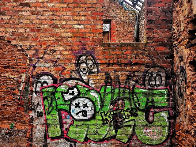 Artwork now adorns the interior walls.
