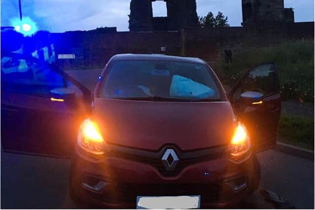 A car was abandoned after a near miss with a police van in Sheffield