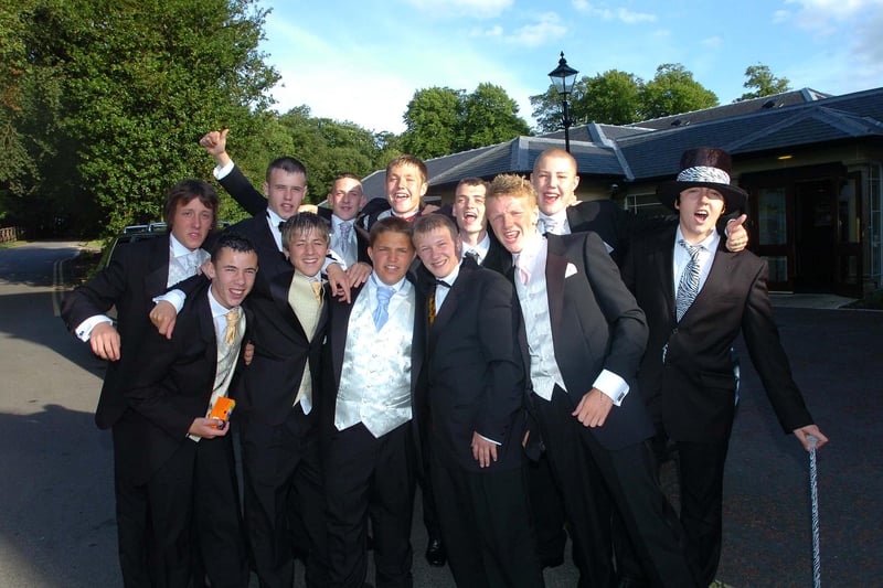 The boys were having a great time at their prom.
