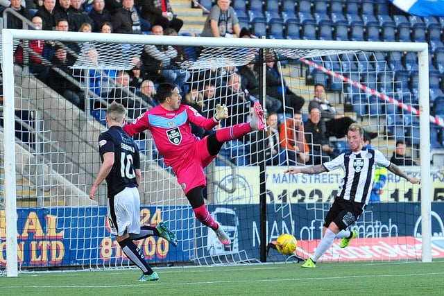 The Bairns had been under pressure from the Paisley side to this point. 
Pic by Alan Murray
