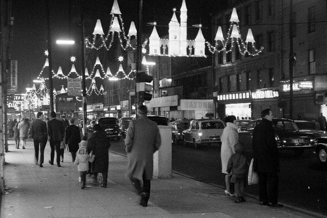 Festive lights in Glasgow in 1966.