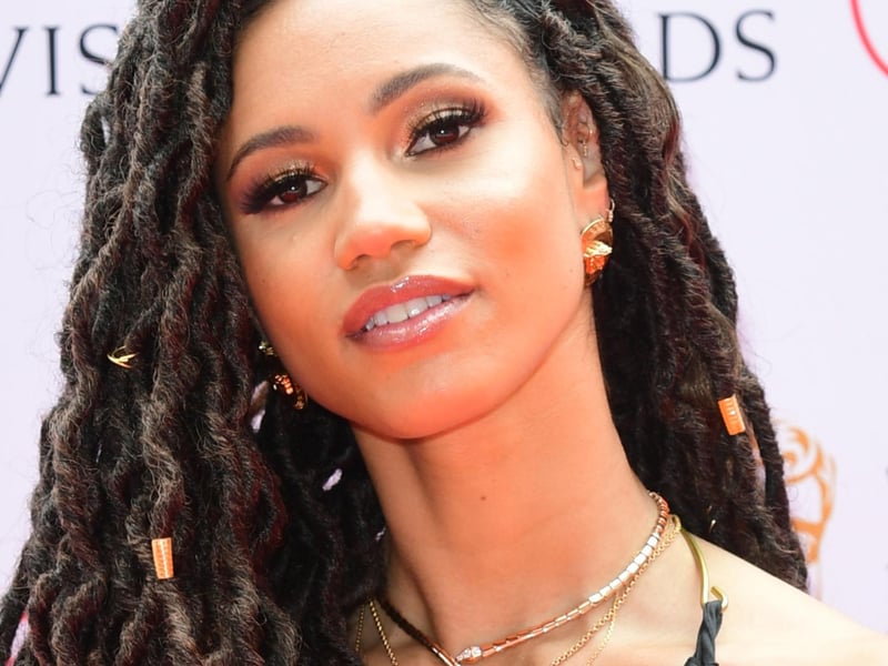 Vick Hope arrives at the glitzy ceremony.