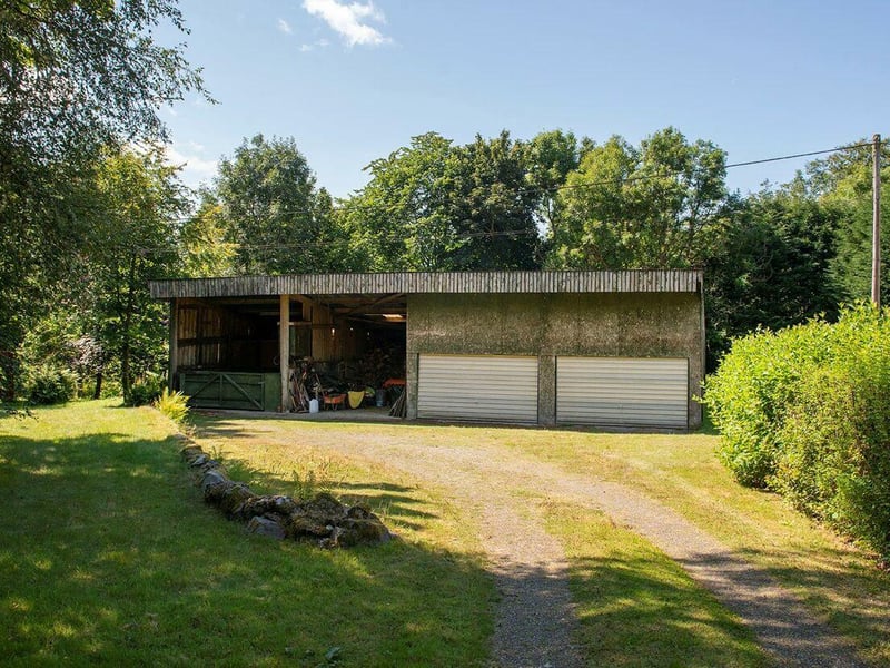 Garage and stores.