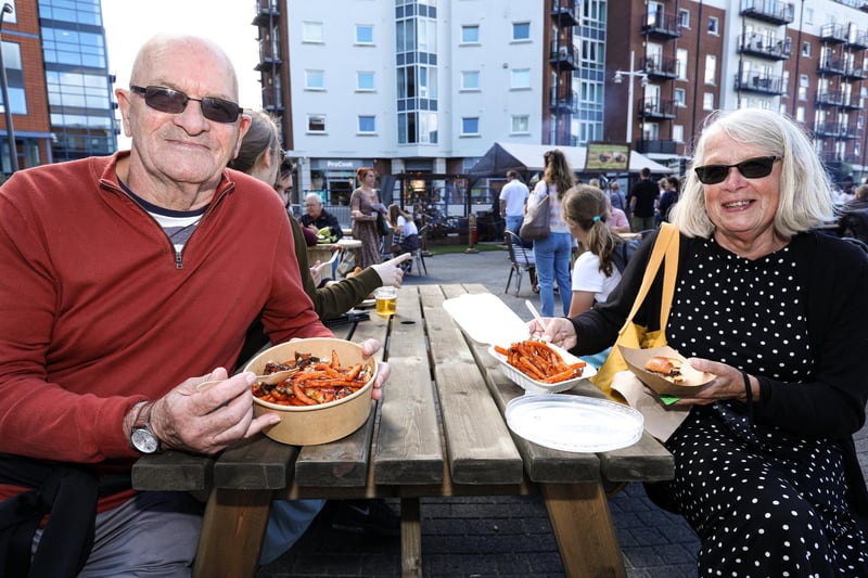 Bob and Lynda Goodman from Gosport. British Street Food Awards, Gunwharf Quays. Picture: Chris Moorhouse  (jpns 280821-06)