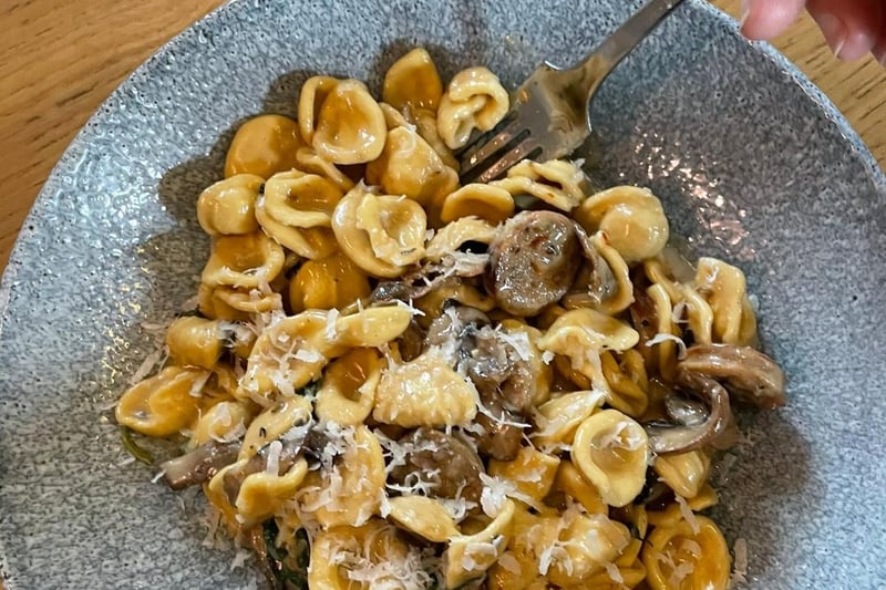 Jennifer Robertson, founding partner of creative communications company, Spey, visited Contini George Street, Edinburgh, with her family. She took a picture of her 
contadino with orecchiette, piccante sausage, cremini mushrooms, dried porcini, fresh cream, rocket and parmigiana. "It was great to be back in such a family-friendly place. Victor and Carina are the perfect hosts", she says.