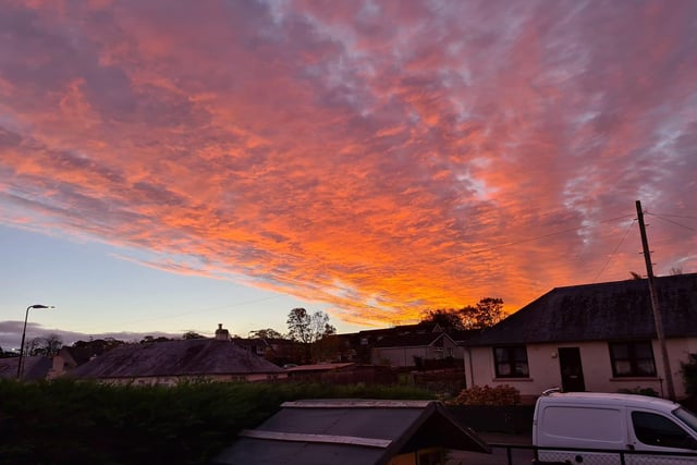 A streak of orange and grey painted the sky of Pencaitland.