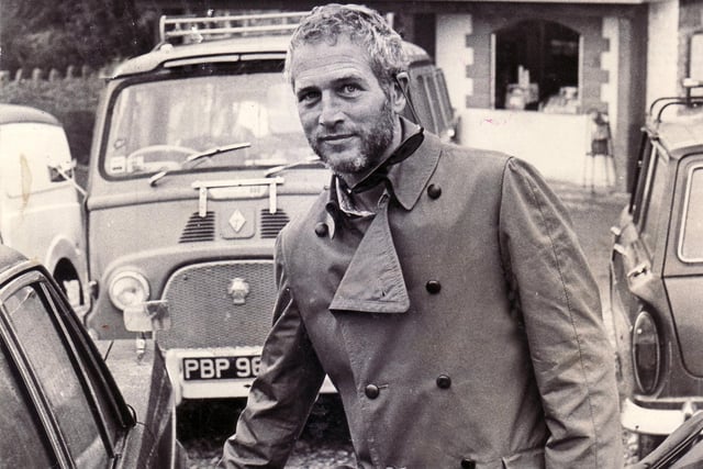 Paul Newman pictured at Speedwell Cavern on a visit to Castleton, Derbyshire on 28th August 1971