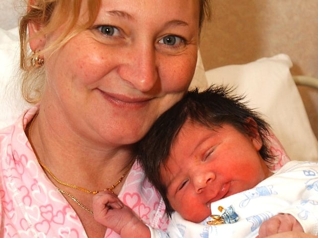 Penny Celikkanat of Goathland Place, Woodhouse, withe her baby boy Askin (Turkish meaning for My Love), born at 00.25am on New Year's Day at Sheffield's Jessop Wing, weighing 9lbs 6oz