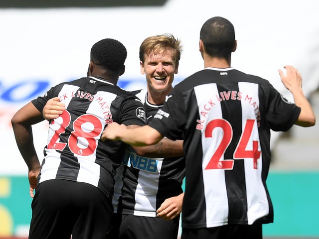The Gosport lad slammed home Newcastle's second goal in their comprehensive 3-0 victory over Europa League-chasing Sheffield United on Sunday.
