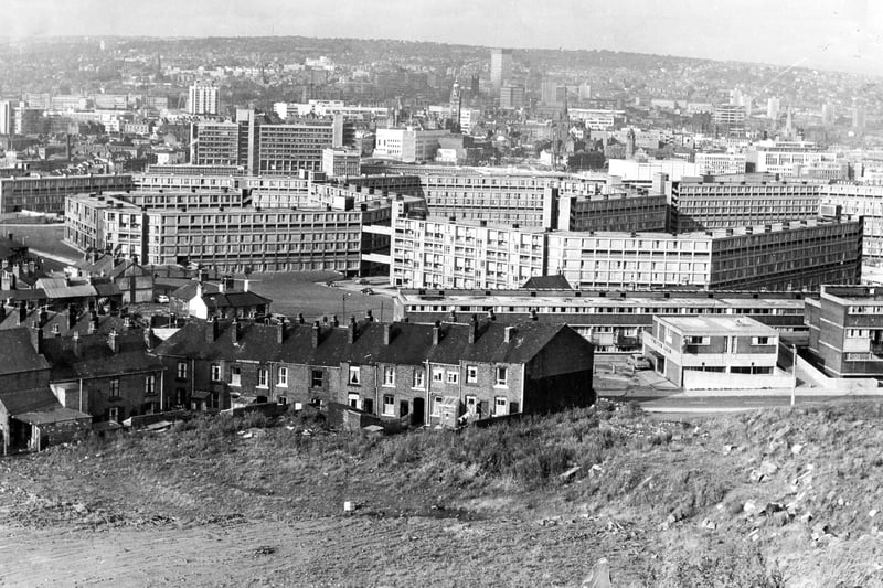 A view of Park Hill Flats, Sheffield, in 1969
