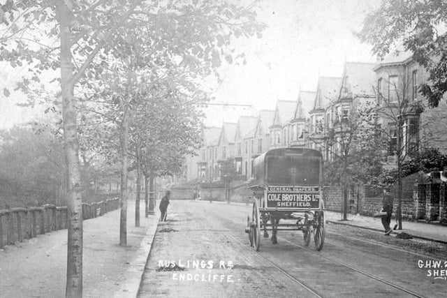 Cole Brothers' horse-drawn van on Rustlings Road, 1904 (S19206)