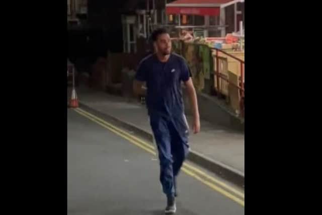 Police want to speak to the man pictured after two teenagers were robbed at knifepoint in Sheffield