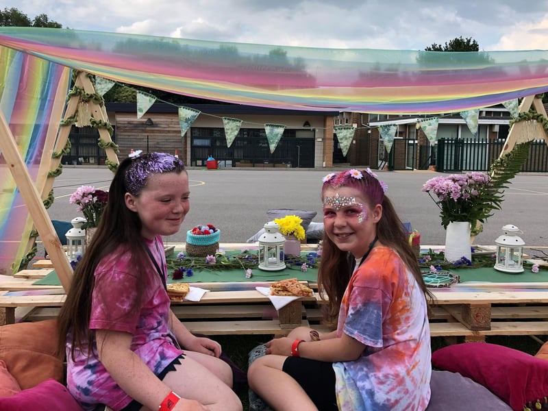 Pupils embraced festival hair and make-up at Oak Fest at Our Lady of Sorrows Catholic Primary School