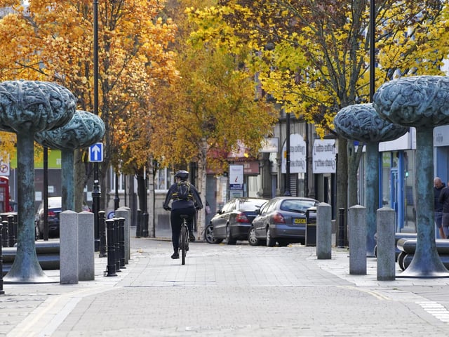 A lone cyclist in High Street. Picture Scott Merrylees
