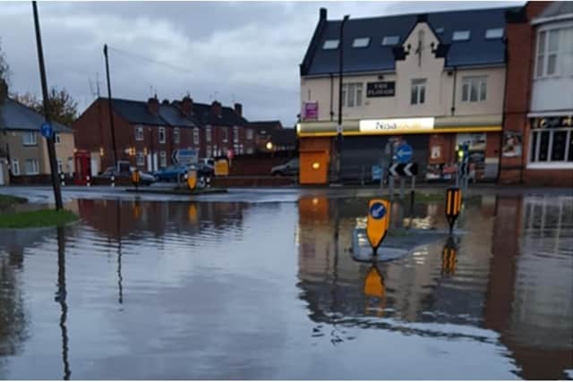 Flooding in Catcliffe, near Rotherham