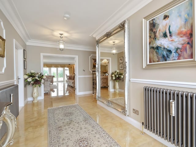 This huge five-bedroom Portsdown Hill home in Portsmouth is up for raffle. This is another view of its hallway.