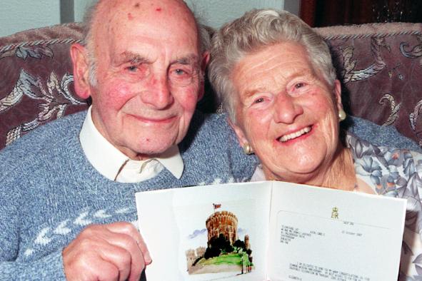Diamond wedding couple Ron and Sarah Laverack from Sprotbrough in 1997.