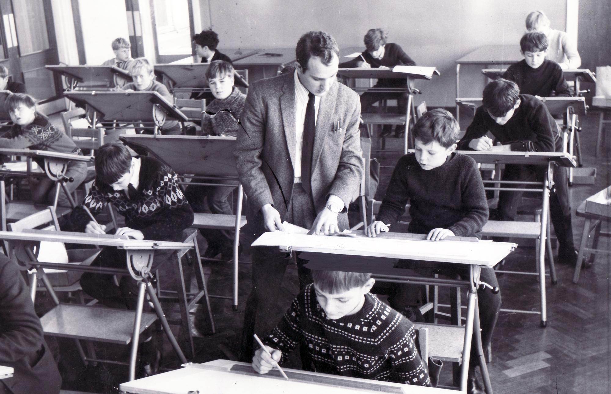 School children in class in the 1980s