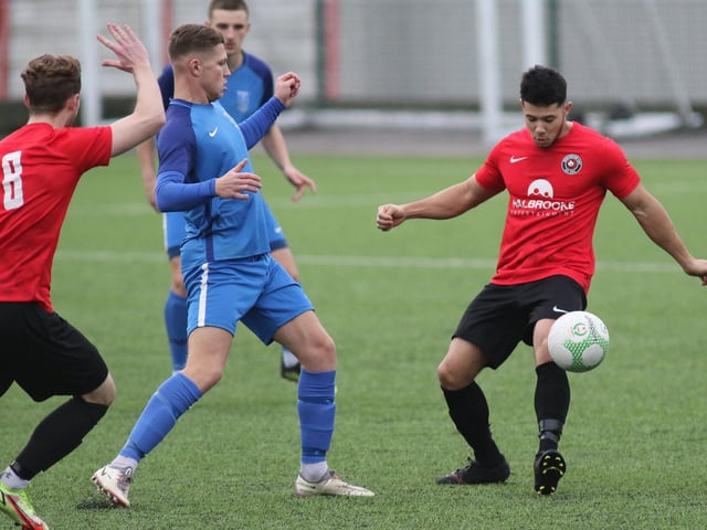 Kyle Stovell takes possession for Eastwood.
