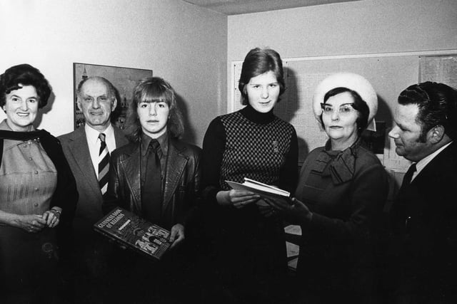 Head teacher Ina Keir is pictured left at the 1973 Brinkburn School annual prize giving. Do you recognise anyone else in the picture?