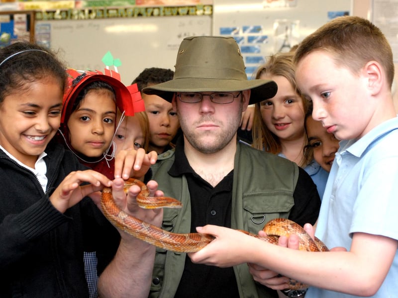 Rain forest adventurer John Kirsopp from Zoolab was at Laygate Community School with tropical creatures in this photo from 2010. Did you get to meet the VIP visitors?