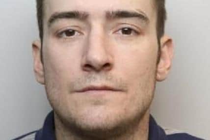 Pictured is Jamies Scargill, aged 36, of no fixed abode, who was sentenced to over two-years and eight months of custody after he pleaded guilty to a burglary and admitted a shop theft and assaulting two police officers.