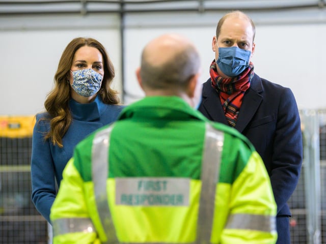 The pair heard moving accounts from paramedics at the response centre about how they have been personally affected by Covid-19 tragedies. William and Kate spoke to paramedic Alistair Matson about how he had to cope with his father falling ill and later dying in hospital during the pandemic. Mr Matson, 54, said: "It was very emotional talking to the prince about losing my father. It was really heartening to see the royal couple here today acknowledging what we do and their thanks means a lot to us."