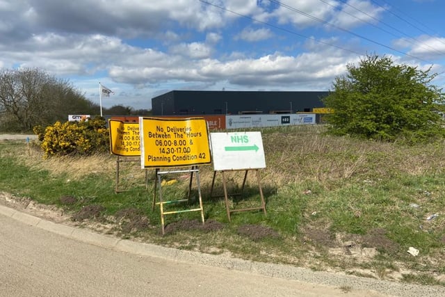 Direction signs have been put up outside the plot, helping tradespeople and deliveries find their way.