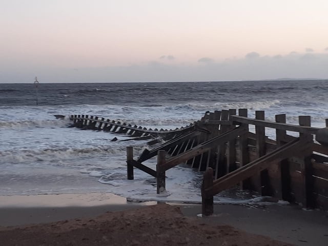 High winds took over at Portobello Beach as the waves came crashing in.
