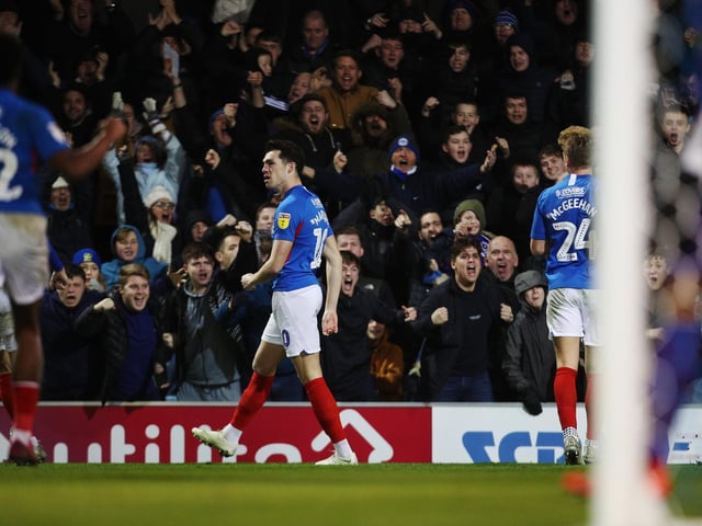 John Marquis sends the Fratton Park natives wild following his goal against AFC Wimbledon.