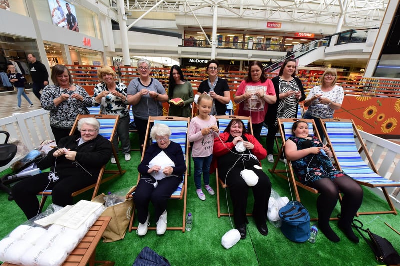 Knitters aged 7 to 85 years old were in Middleton Grange Shopping Centre in 2017 for a sponsored knit in aid of the Blue Light Babies charity. Did you take part?
