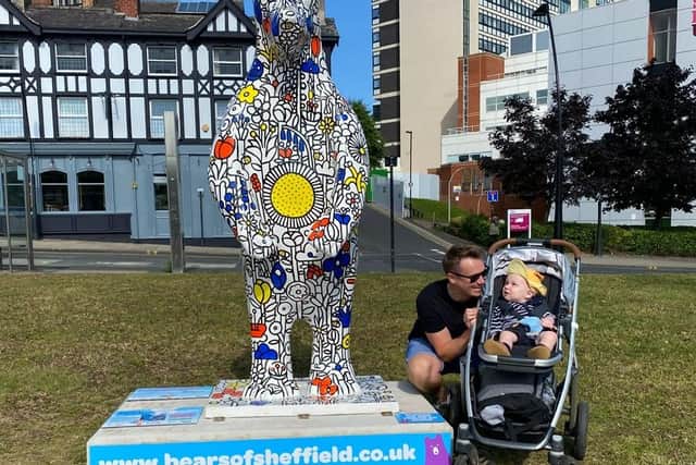 Dad Michael Barnes and Finley Barnes enjoy the Bears of Sheffield.jpg