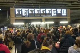 London St Pancras station was overcrowded on Saturday evening following the 4pm Government announcement.