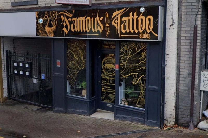 Famous Tattoo, in Glossop Road, is rated 4.9 out of 5.0 on Google Reviews, based on 41 reviews.