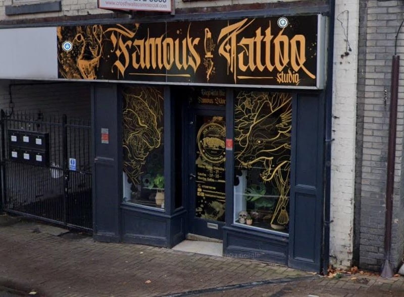 Famous Tattoo, in Glossop Road, is rated 4.9 out of 5.0 on Google Reviews, based on 41 reviews.