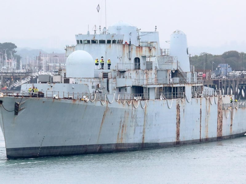 The last sighting of Falklands War destroyer HMS Bristol leaving Portsmouth on June 11, 2025. She was sold to Turkey to be scrapped.