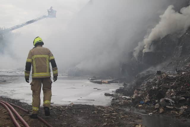 South Yorkshire Fire and Rescue have released this photo of the scene at Kiveton Park where a waste fire has been smouldering for two weeks.