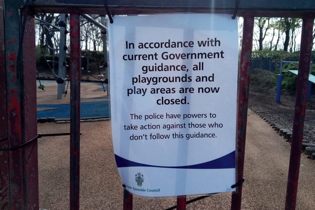 Playgrounds have been closed in keeping with government guidance.
