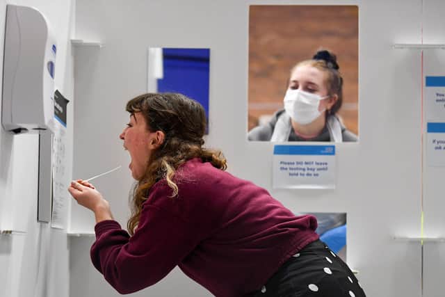 Parents at Birley Academy in Sheffield have been sent emails falsely stating their children had lateral flow tests at school, despite no consent being given (file pic of a student taking a lateral flow test,  by Jeff J Mitchell/Getty Images)