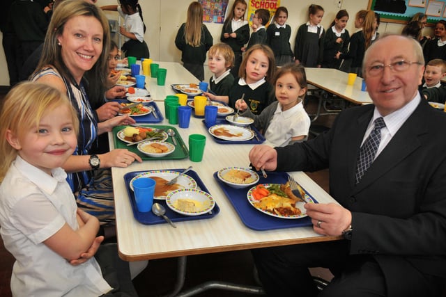 School meals being served up at Hillview Infants School six years ago but what was your favourite school dinner?