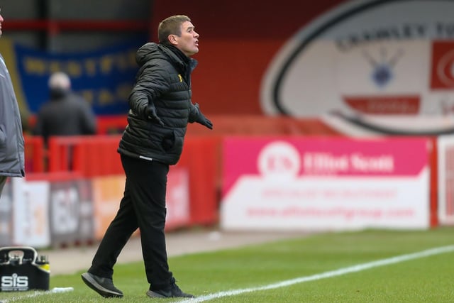 Mansfield Town manager Nigel Clough is unhappy with a decision at Crawley.